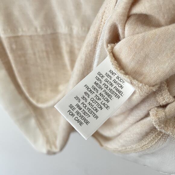 Fairy Coquette Lace Mesh Layered Tank Top Beige Cream Large Romantic‎ Y2K - Picture 4 of 9